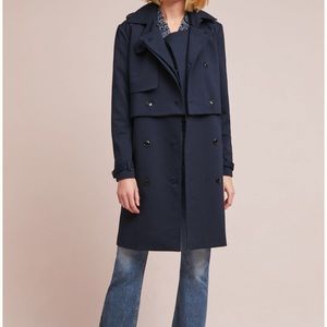 Anthropologie dRA Navy Convertible Trench Coat